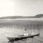 In kayak, 1950
